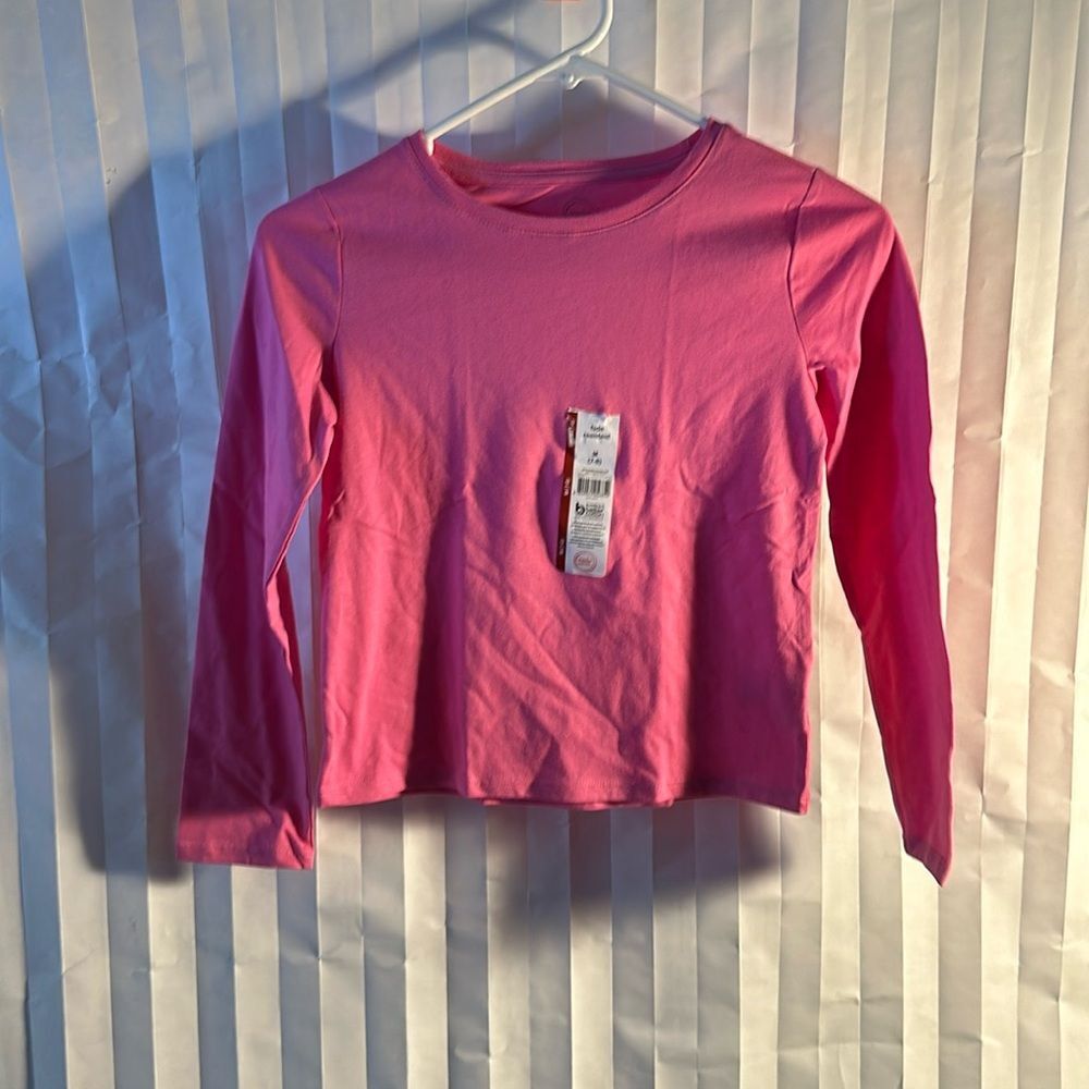 Wonder Nation Girls Size M Pink Long Sleeve Casual T-Shirt